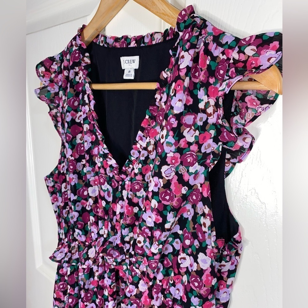 J. Crew Pink Floral Print Dress, Formal, Wedding Guest Size 8 - Picture 5 of 10